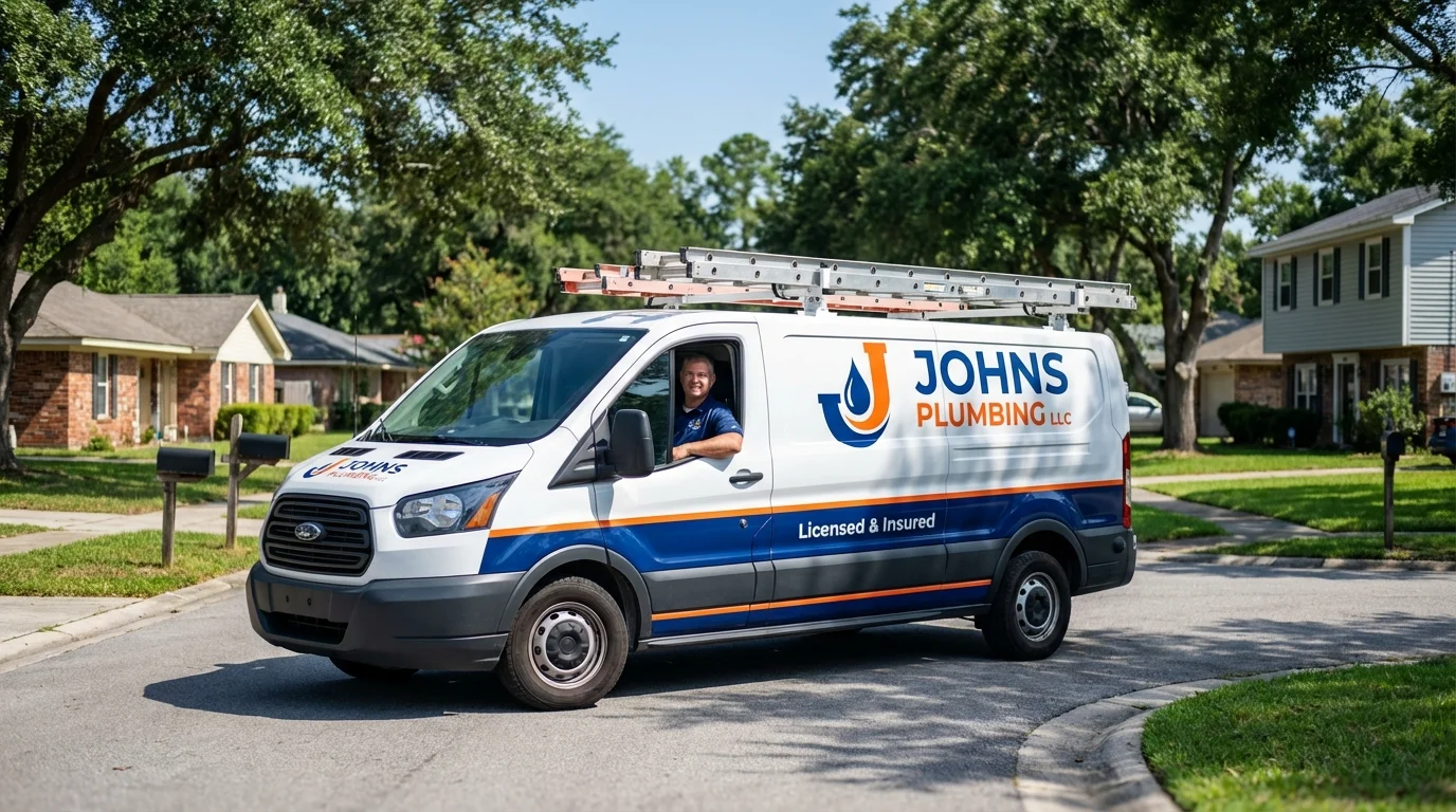 Johns Plumbing LLC service van in Kenduskeag, ME