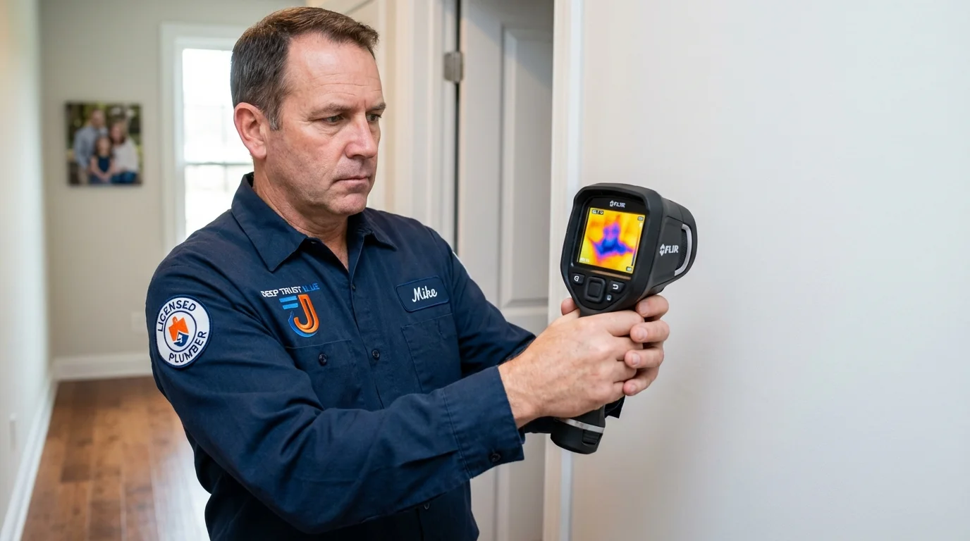 Thermal imaging leak detection by Johns Plumbing LLC in Kenduskeag